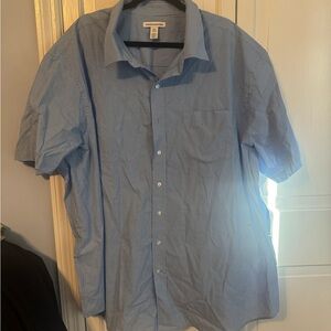 Amazon Essentials Men's Light Blue Striped Button Down Shirt